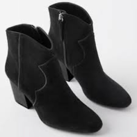 Zara Shoes - Zara Black Suede Cowboy Ankle Boots